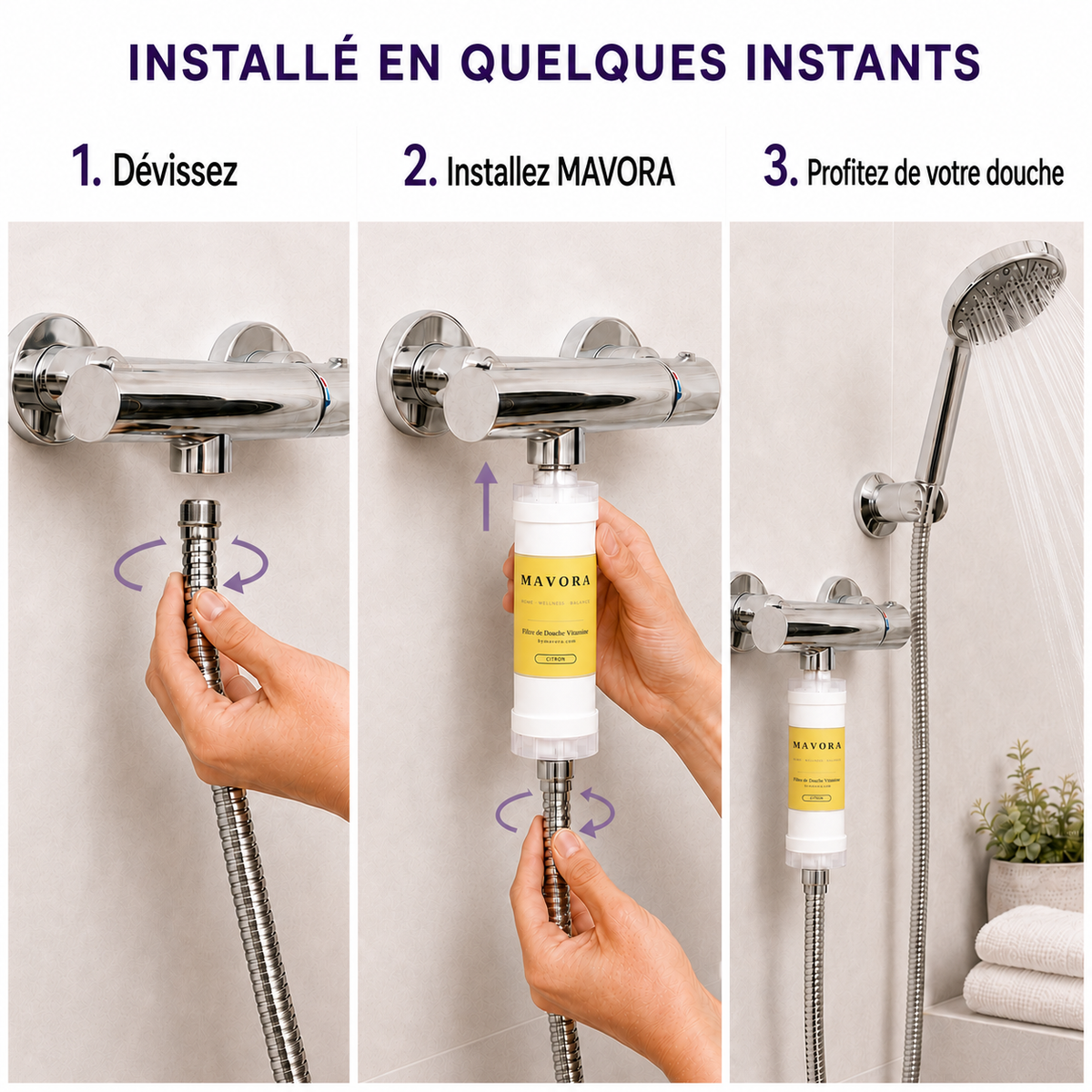 Filtre de Douche Vitaminé MAVORA - Citron