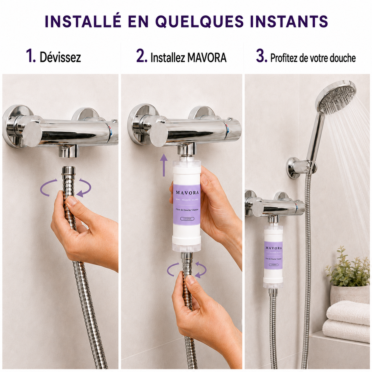 Filtre de Douche Vitaminé MAVORA - Lavande